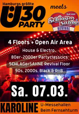 Hamburg Ü30 Party Karoline - Flyer